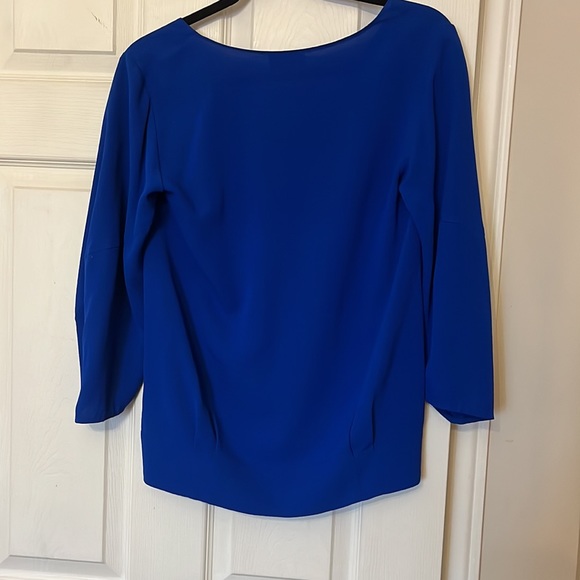 Royal Blue T. Babaton 100% Silk Blouse - Picture 3 of 4